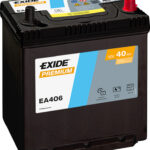 Akkumulátor Exide EA406 12V 40Ah 350A jobb+ 187*127*220 vék.saru,talp leszor.