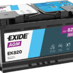 Akkumulátor EXIDE Start Stop Plus AGM EK820 12V 82Ah 800A jobb+ 315*175*190