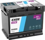 Akkumulátor EXIDE Start Stop Plus AGM EK620 12V 62Ah 680A jobb+ 242*175*190