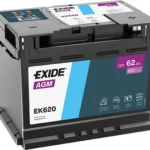 Akkumulátor EXIDE Start Stop Plus AGM EK620 12V 62Ah 680A jobb+ 242*175*190